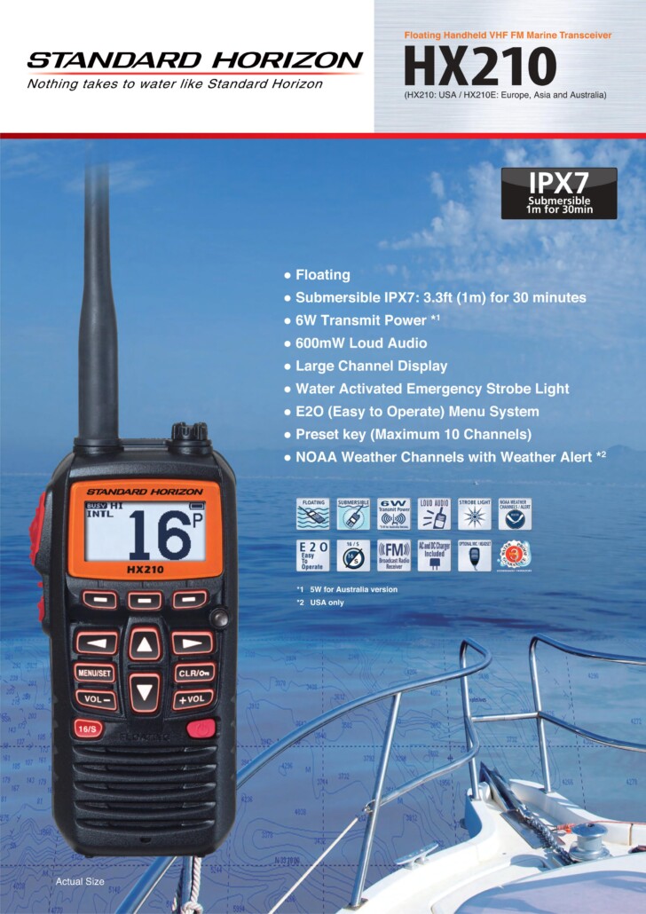 無線王】STANDARD HORIZON HX210 海上無線電VHF 6W IPX7 漂浮機海事機海事無線電(HX290替代機)  無線王官方購物網站